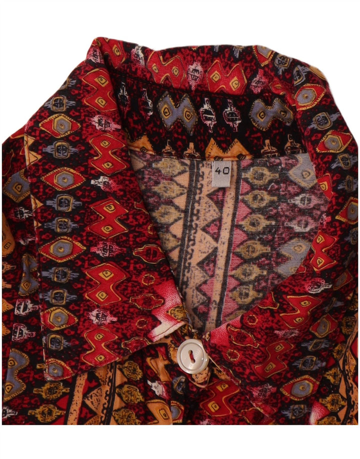 Vintage Dame Loose Fit skjorte EU 40 Medium Flerfarvet Geometrisk