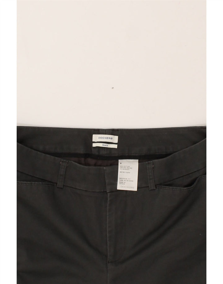 DOCKERS Womens Straight Capri Trousers US 8 Medium W30 L22  Black Cotton Vintage Dockers and Second-Hand Dockers from Messina Hembry 