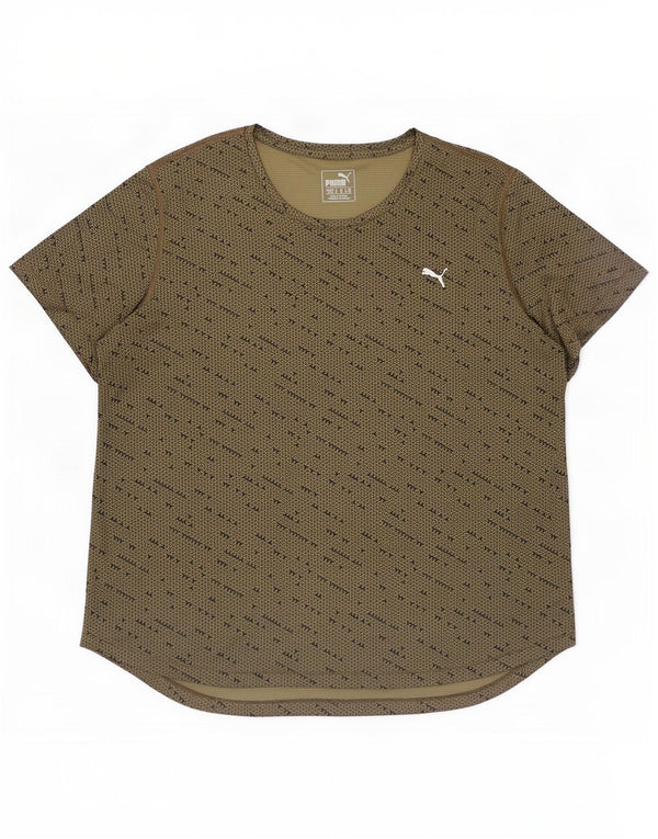 Puma Womens T-Shirt Top UK 16 Large Green Geometric