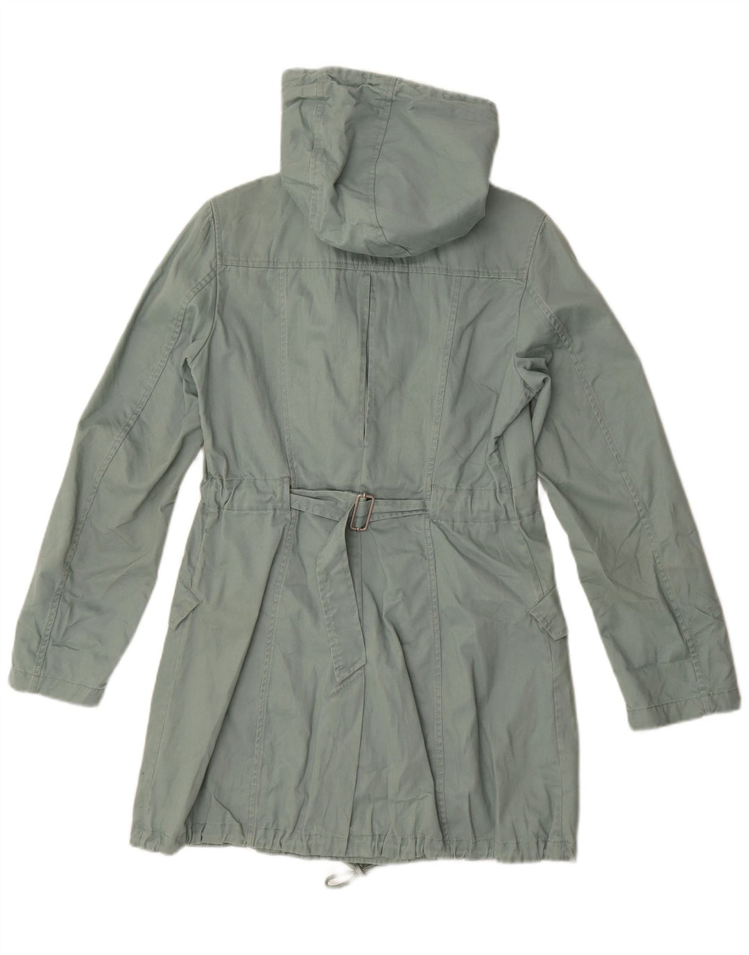 Benetton Dame Hooded Parka Jacket IT 42 Medium Green Bomuld