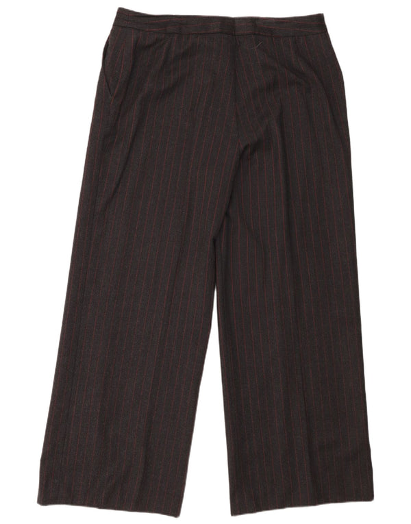 Jaeger Kvinder Casual Bukser med brede ben UK 16 Large W36 L29 Gråstribet