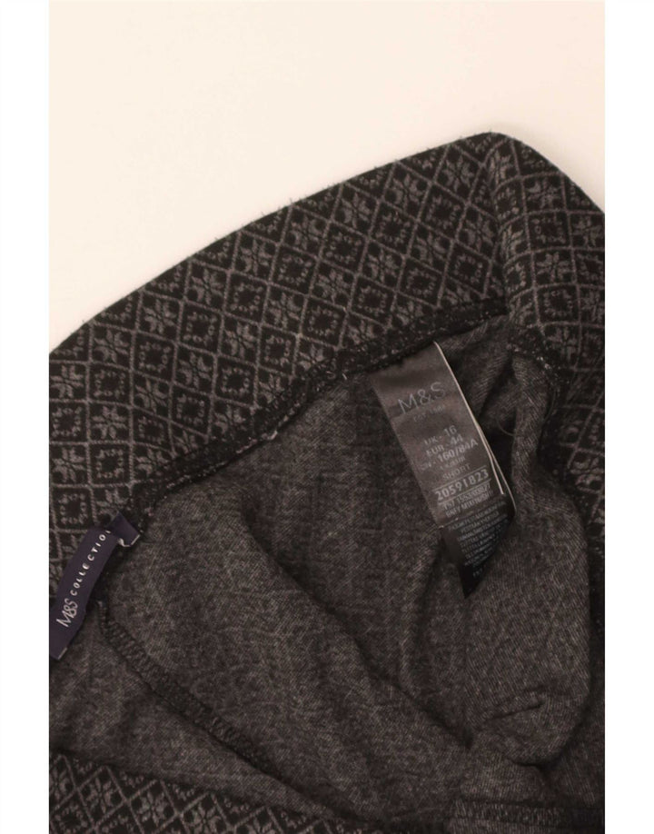Marks & Spencer Dame Capri Leggings UK 16 Large Grå Geometrisk Polyester