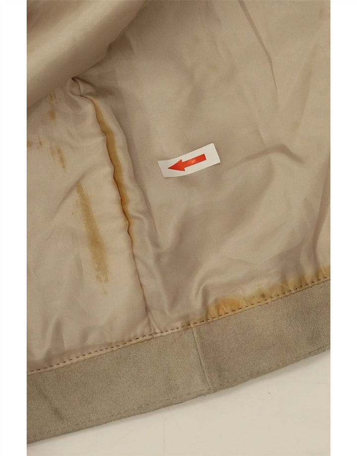 Jet Plane Dame Ruskind Overfrakke IT 42 Medium Beige Læder