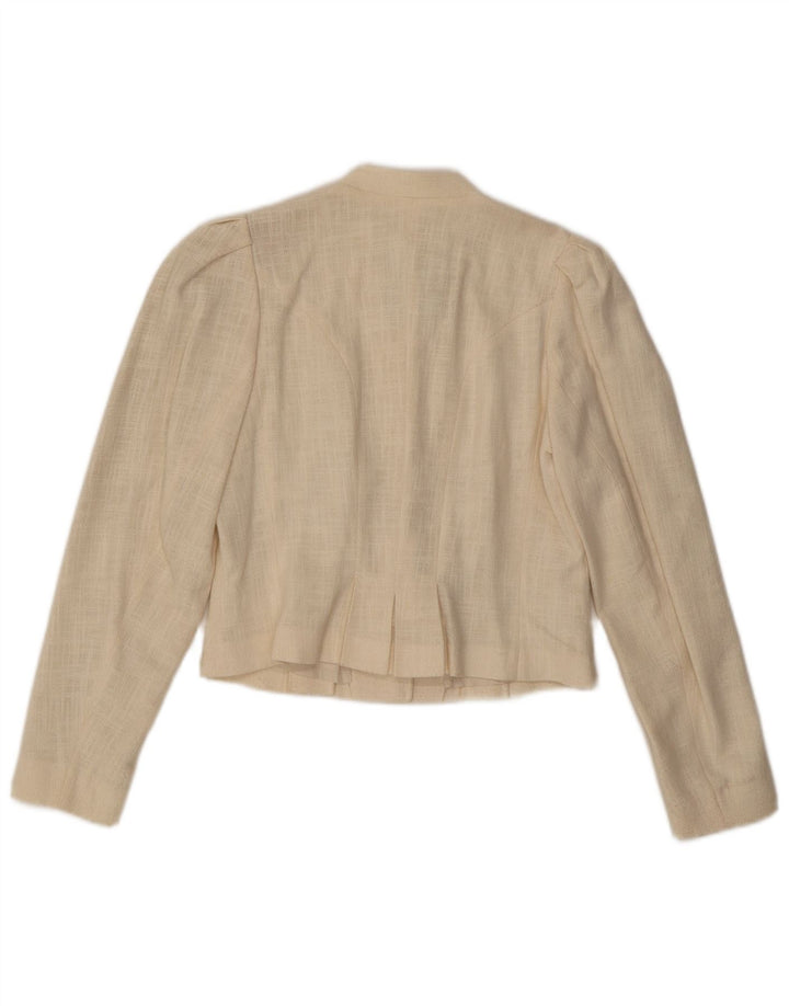 Salzburger Dame Crop 9 Button Blazer Jacket EU 38 Medium Off White Bomuld