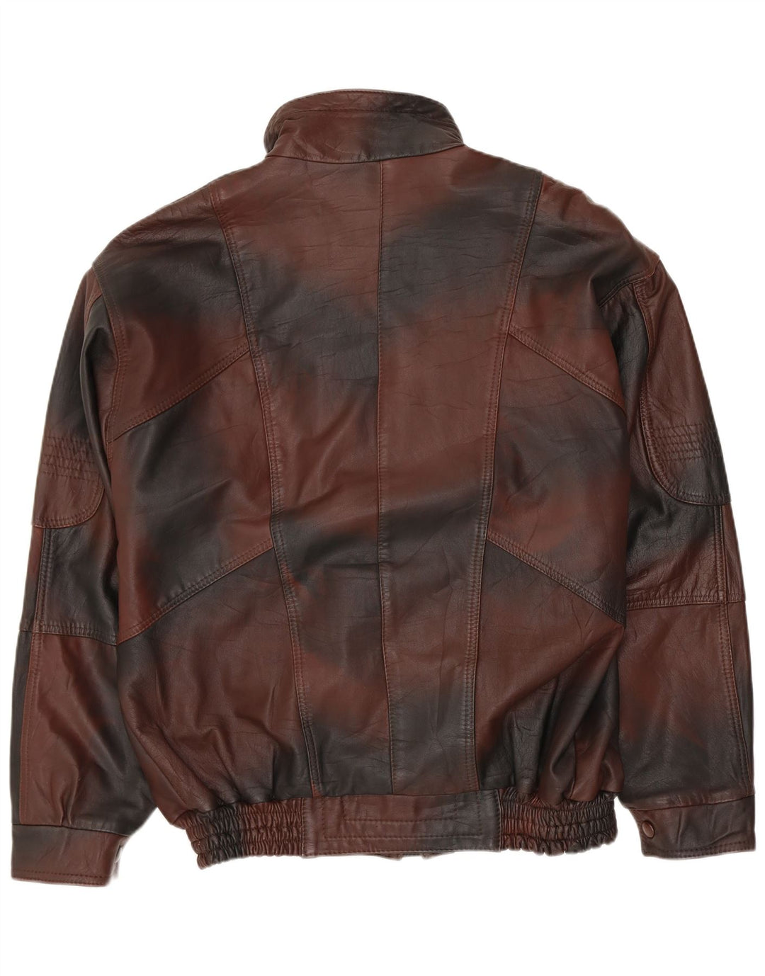 VINTAGE Herre læderjakke UK 40 Large Brown Tie Dye