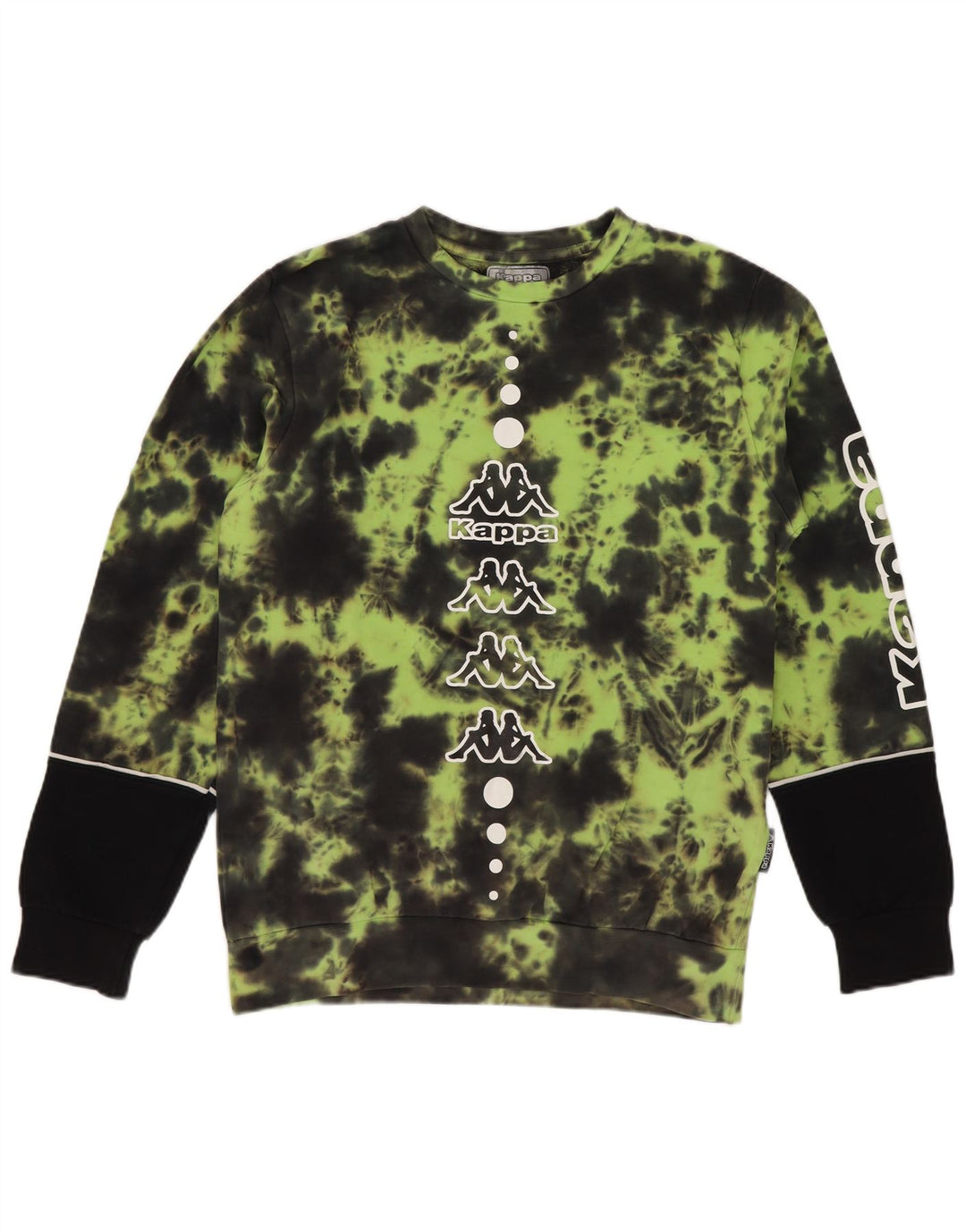 Kappa Boys Graphic Sweatshirt Jumper 11-12 år Green Tie Dye