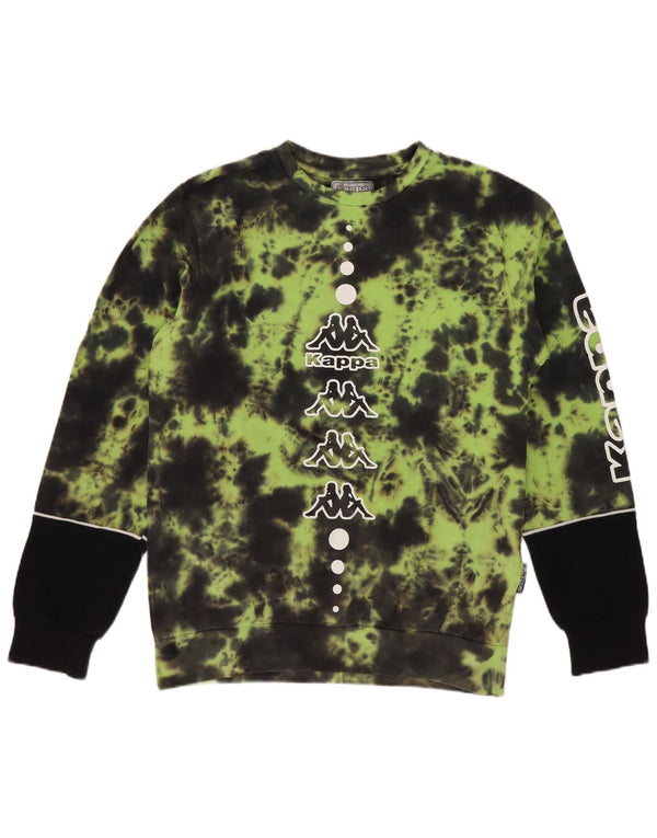 Kappa Boys Graphic Sweatshirt Jumper 11-12 år Green Tie Dye