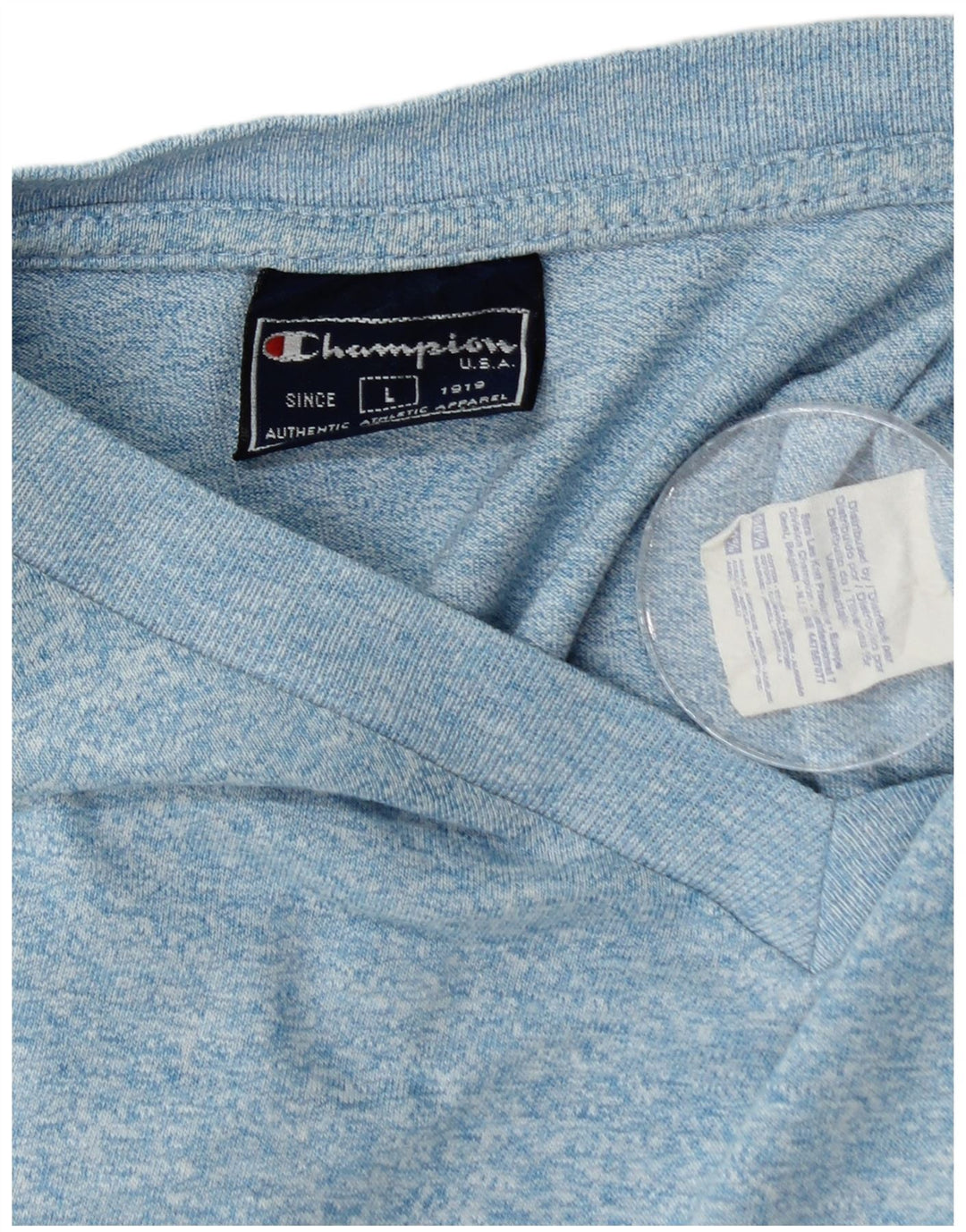 CHAMPION Herre T-Shirt Top Stor Blå Flecked Bomuld