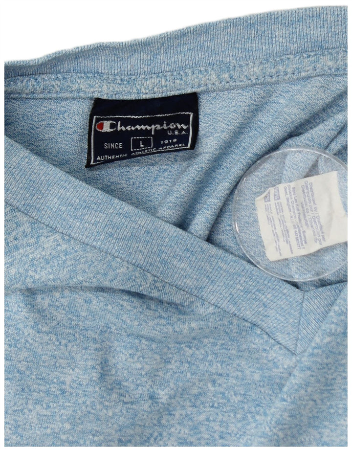 CHAMPION Herre T-Shirt Top Stor Blå Flecked Bomuld
