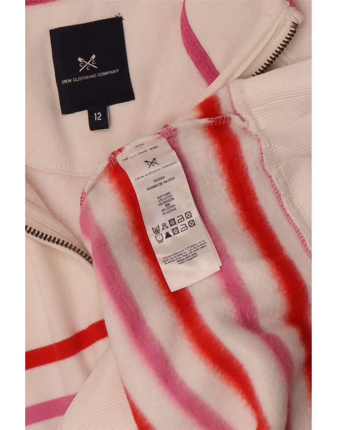 Besætningstøj Dame Sweatshirt Jumper UK 12 Medium Flerfarvet Stribet