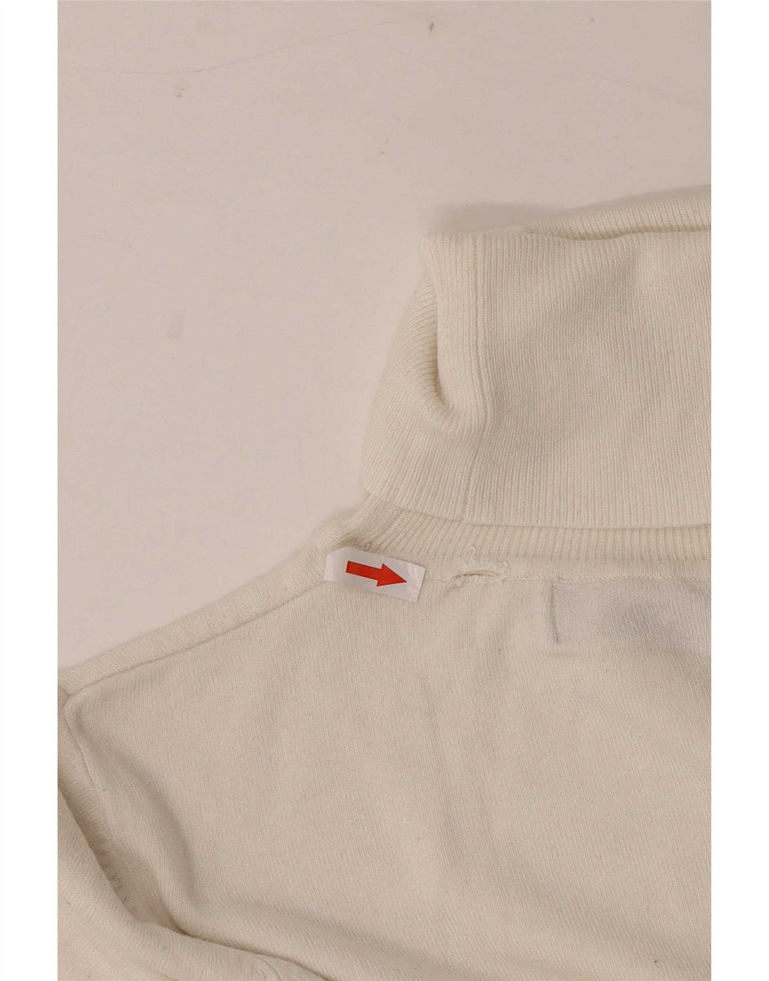 Zara Dame Rullehals Jumper Sweater UK 12 Medium White Rayon