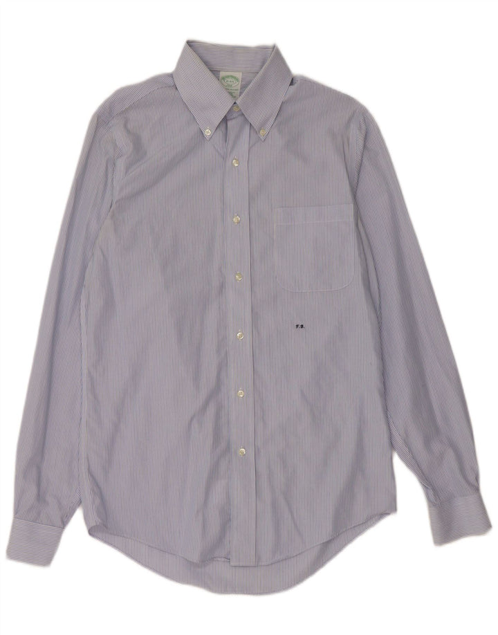 Brooks Brothers Herre 346 skjorte str. 15 Medium blå stribet bomuld