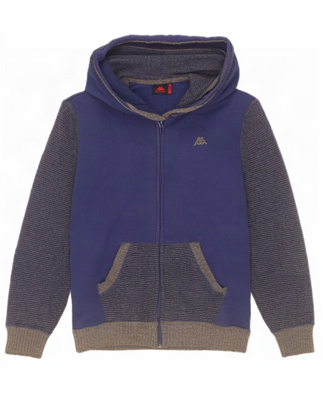 Kappa sweater med hætte til mænd, lille blå farveblok lammeuld