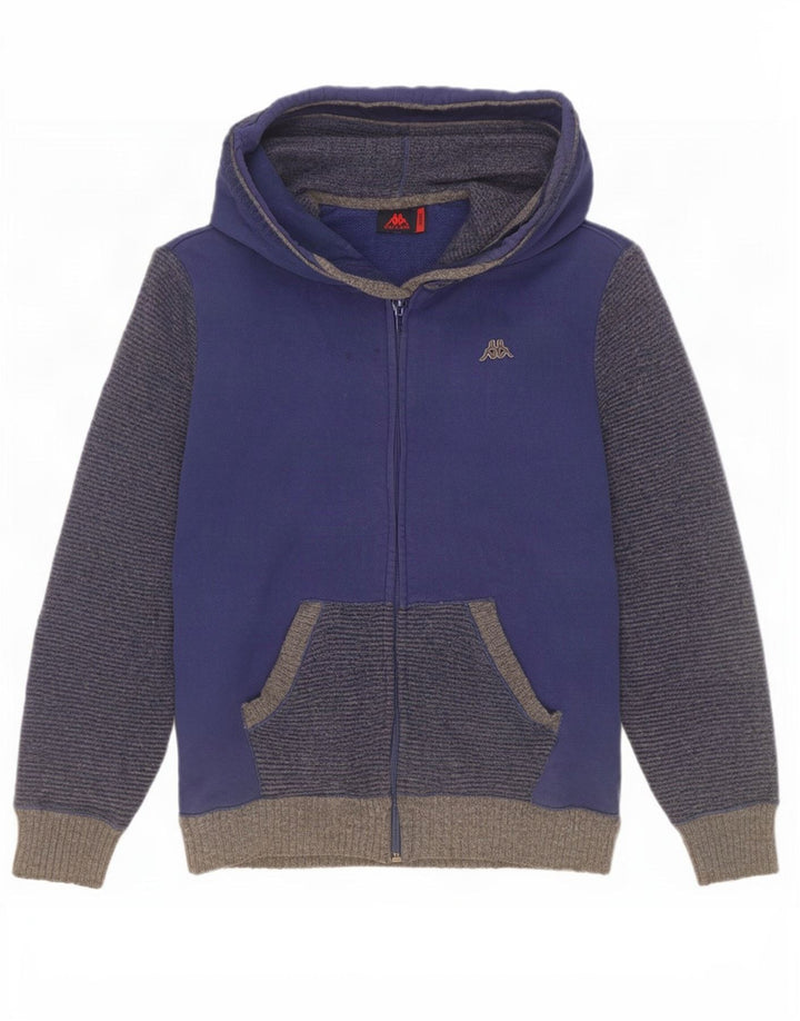 Kappa sweater med hætte til mænd, lille blå farveblok lammeuld