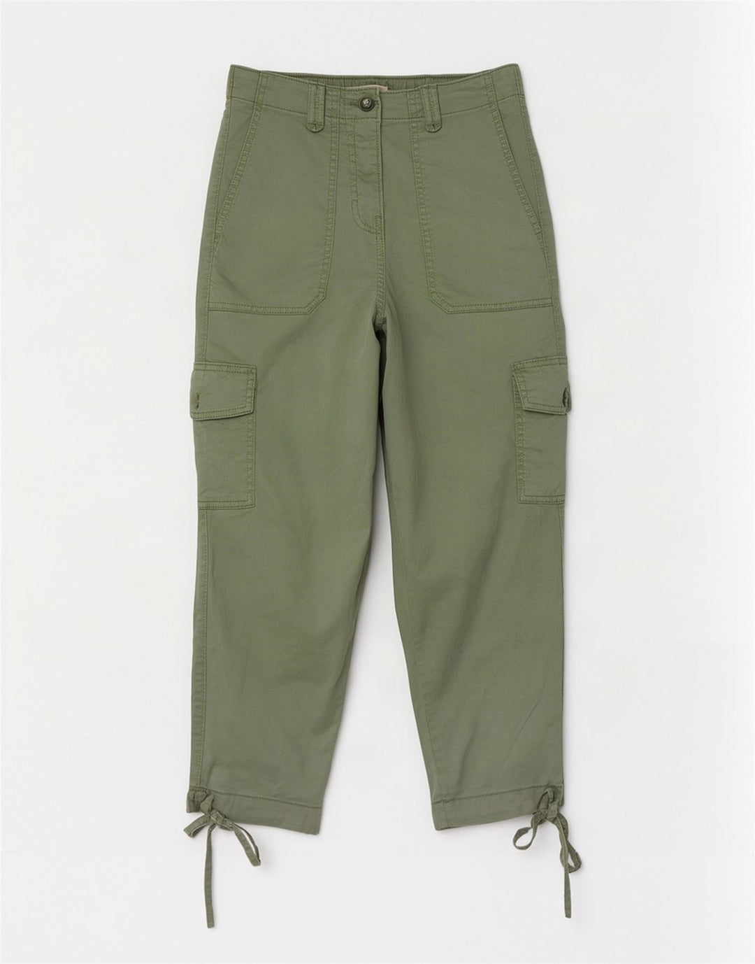 Marks & Spencer Dame Crop Cargo Bukser Medium W26 L23 Grøn Lyocell
