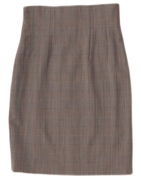 Sportmax Pencil Nederdel til kvinder UK 10 Small W25 Grå Houndstooth Virgin Wool