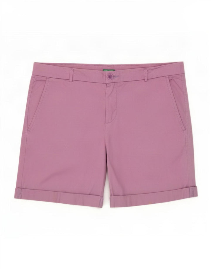 Benetton Chino Shorts til kvinder IT 44 Medium W34 Lilla
