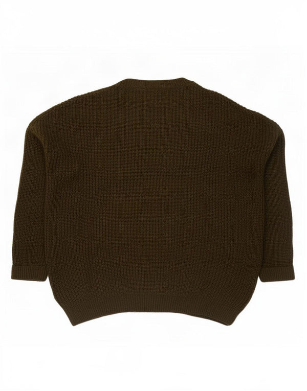 Topshop Dame Oversized Boat Neck Jumper Sweater UK 14 Large Khaki
