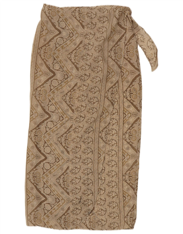 Vintage kvinders Maxi Wrap Nederdel Medium W28 Beige Floral