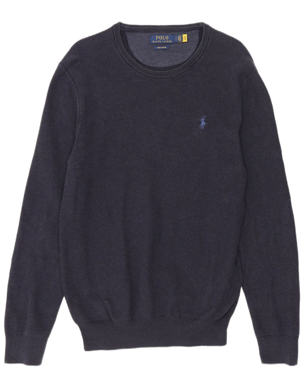 Polo Ralph Lauren Herre Crew Neck Jumper Sweater Small Navy Blue Classic