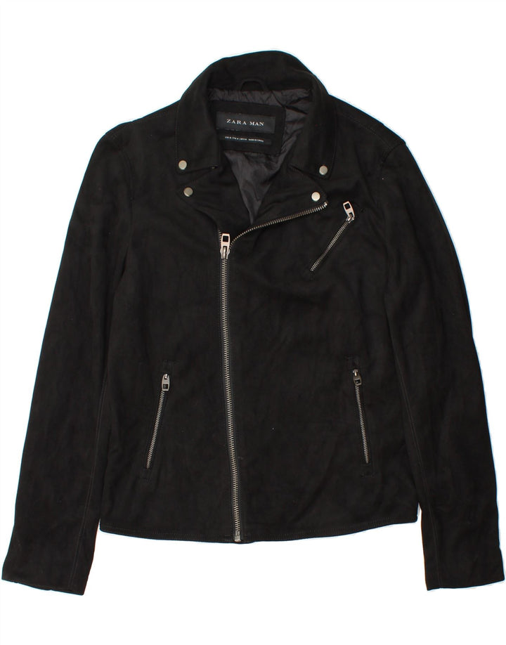ZARA Womens Biker Jacket EU 40 Medium Black Vintage Zara and Second-Hand Zara from Messina Hembry 