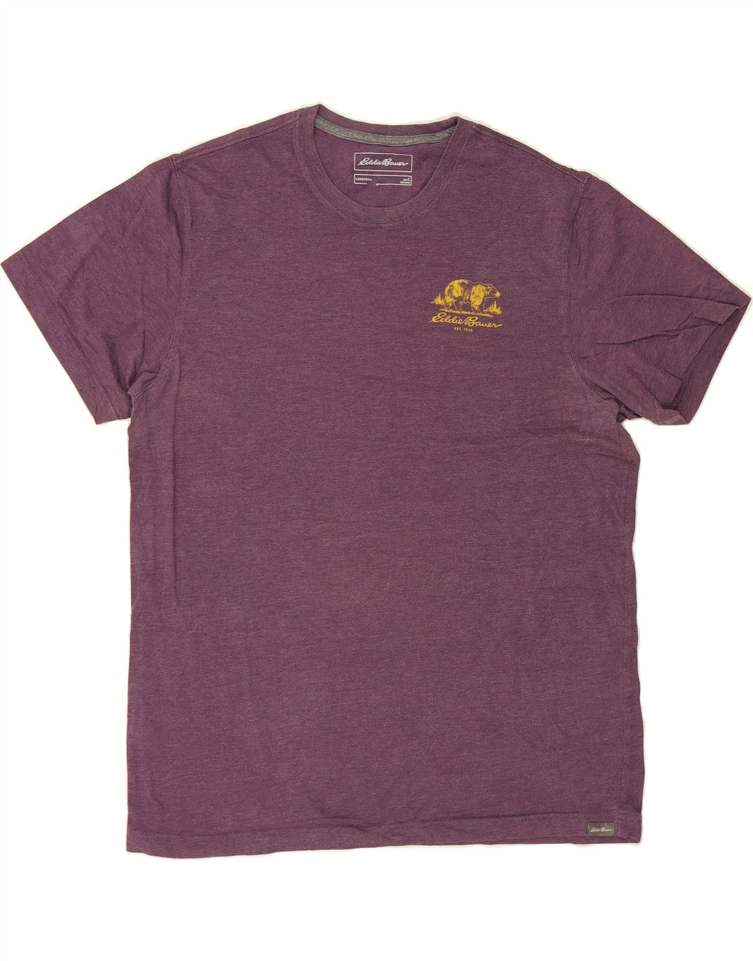 EDDIE BAUER Mens Graphic T-Shirt Top Large Purple Cotton Vintage Eddie Bauer and Second-Hand Eddie Bauer from Messina Hembry 