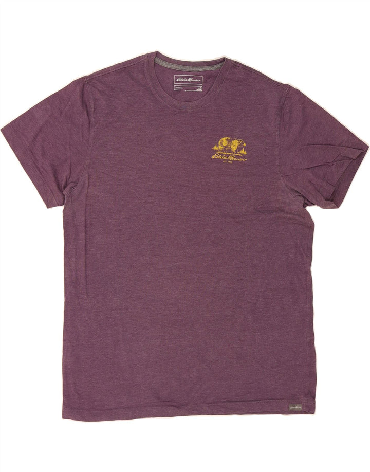 EDDIE BAUER Mens Graphic T-Shirt Top Large Purple Cotton Vintage Eddie Bauer and Second-Hand Eddie Bauer from Messina Hembry 