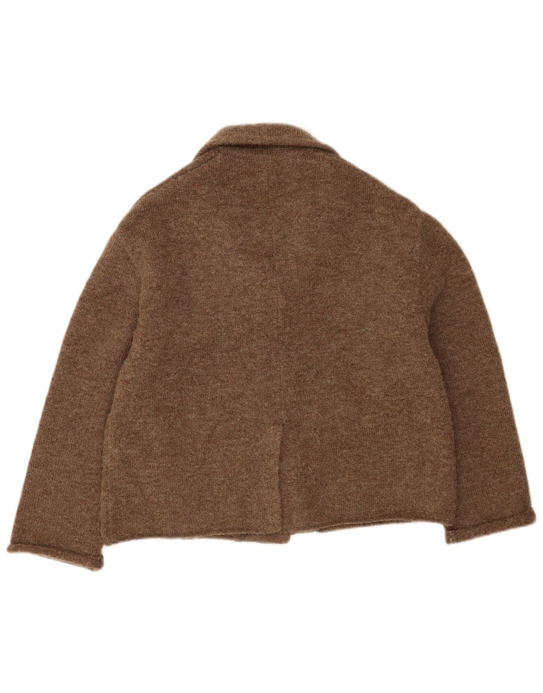 Zara Dame Cardigan Sweater UK 10 Lille brun polyester