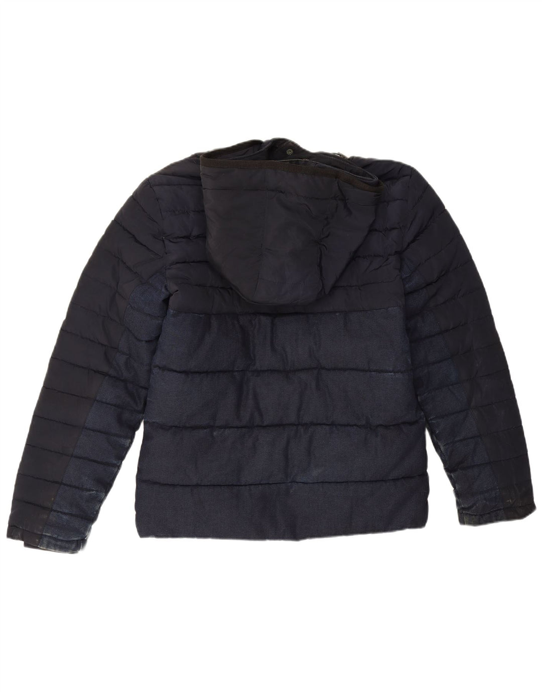 Zara Herre hættepolstret jakke UK 36 Small Navy Blue Polyester
