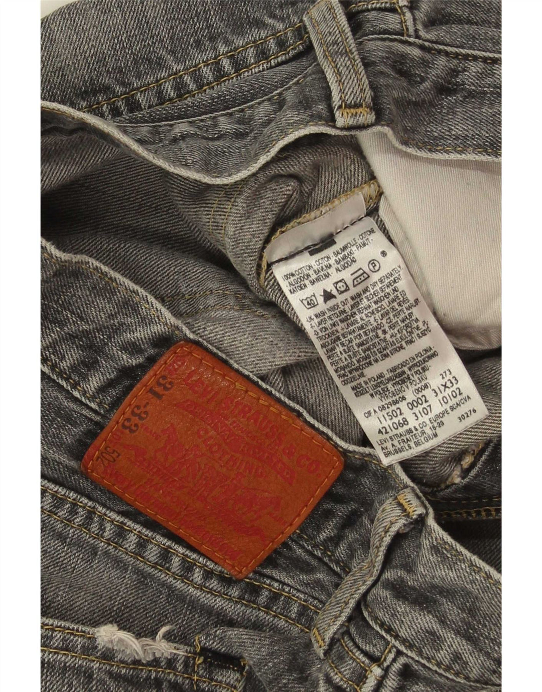 Levi's Herre 502 tilspidsede jeans W31 L30 Grå bomuld