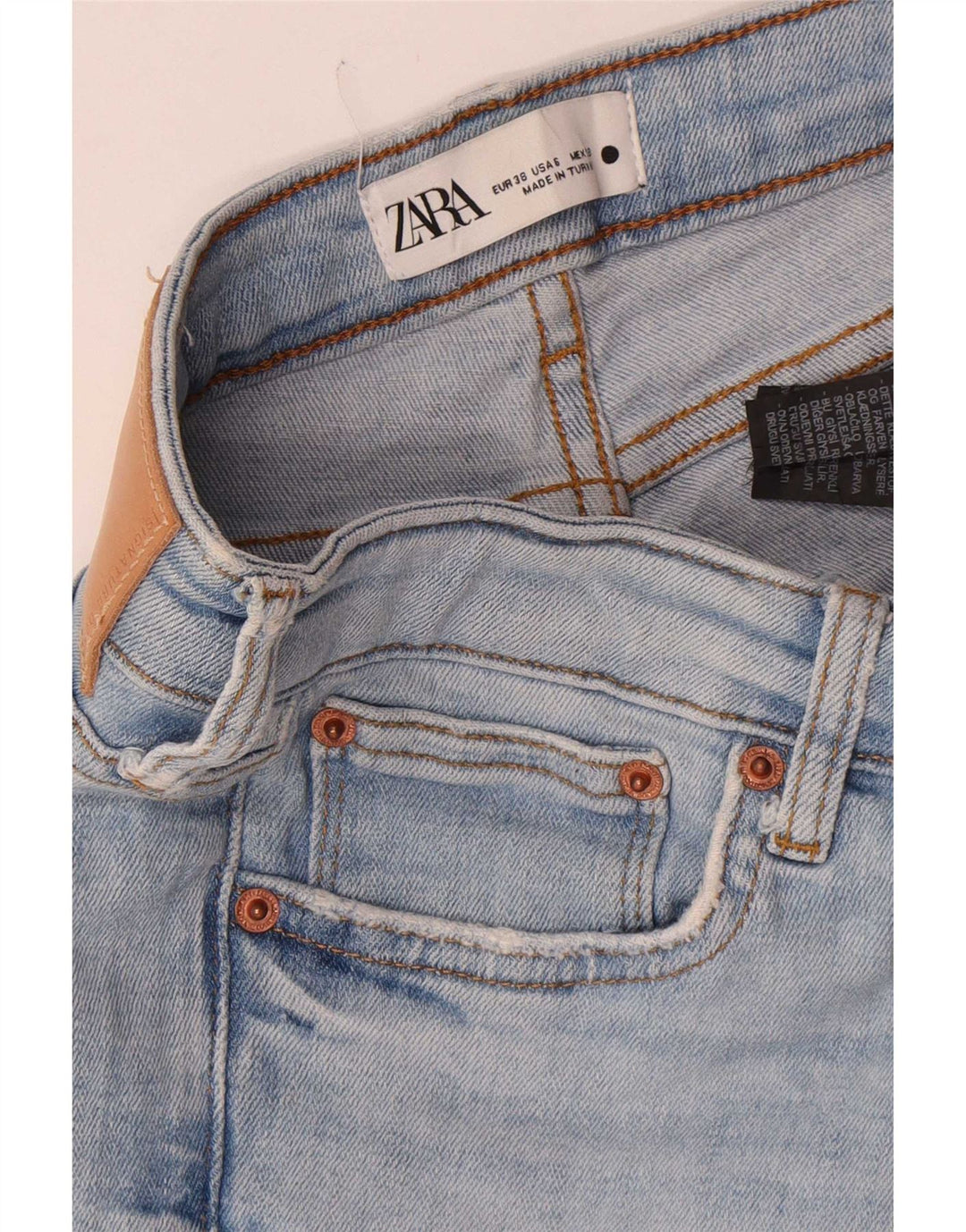 Zara Dame Slim Jeans EU 38 Small W28 L27 Blå Bomuld