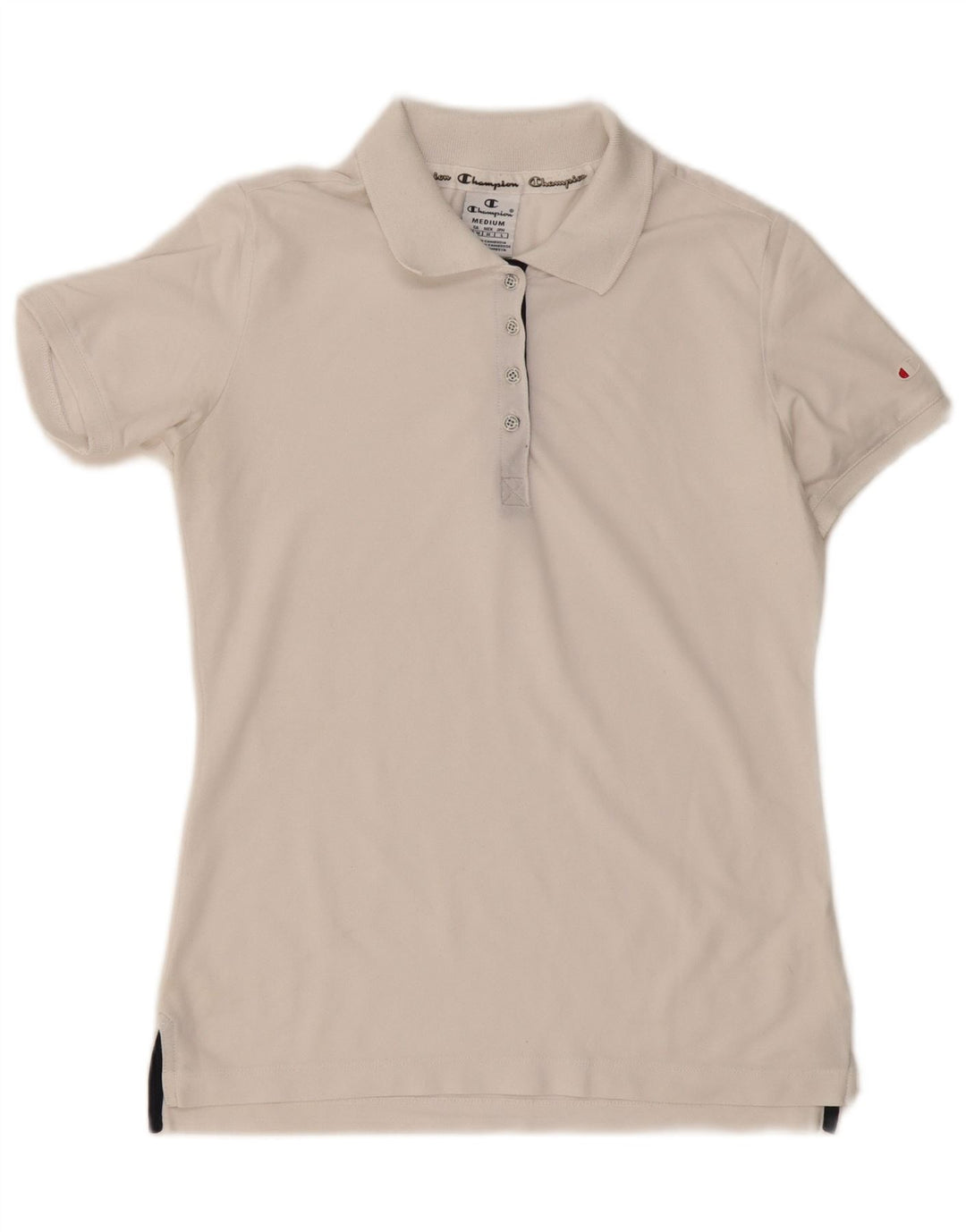 Champion Dame Polo Shirt UK 12 Medium White