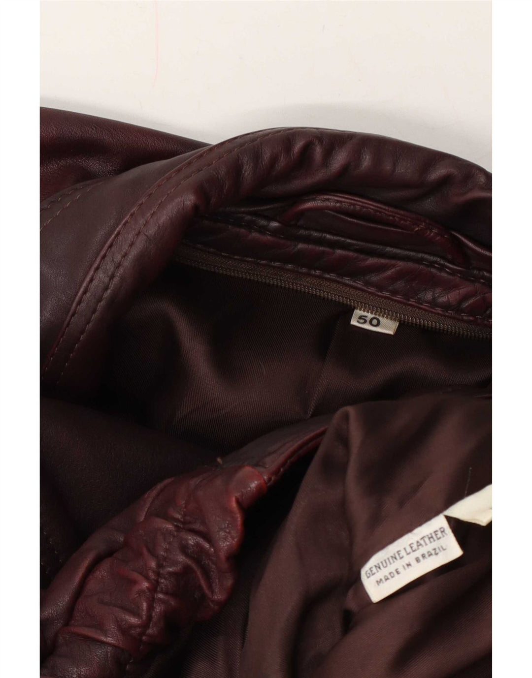 Vintage Herre Læderjakke IT 50 Large Burgundy
