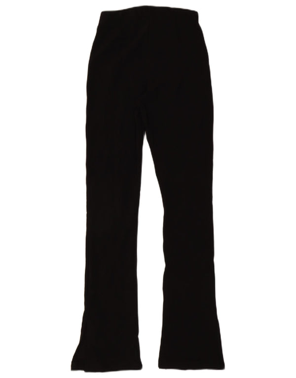 Zara Dame Flare Casual Bukser Small W26 L30 Sort Polyester