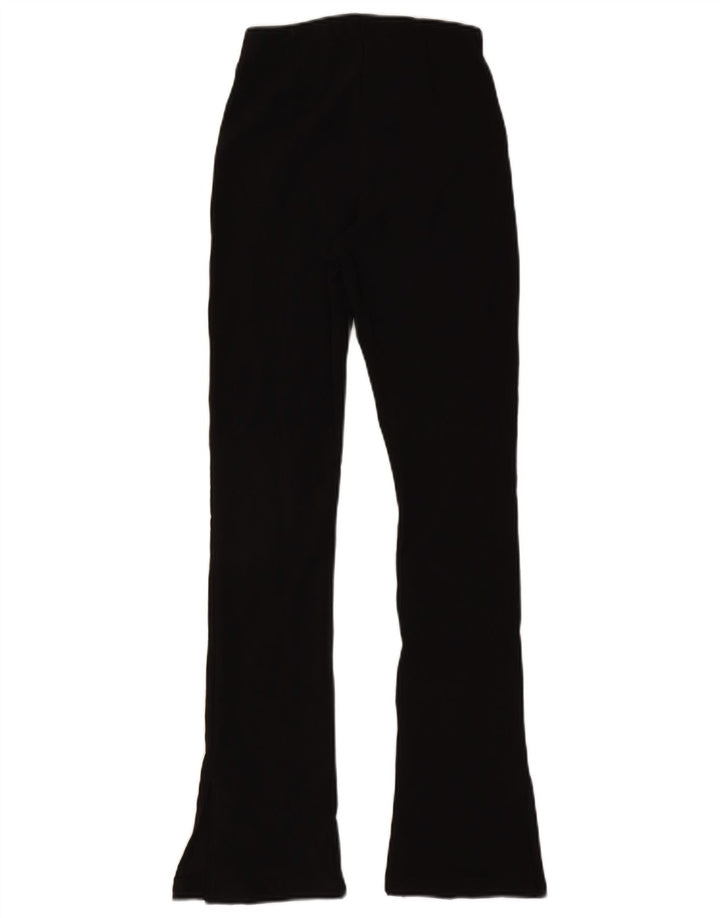 Zara Dame Flare Casual Bukser Small W26 L30 Sort Polyester