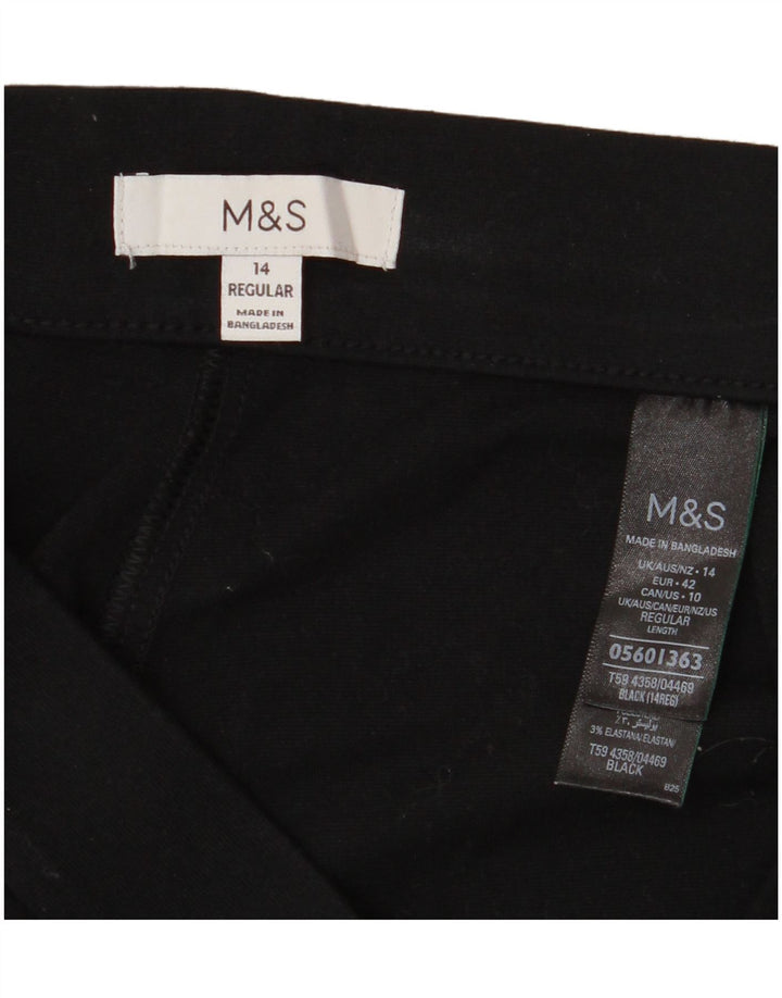 MARKS & SPENCER Kvinder tilspidsede fritidsbukser UK 14 Large W34 L28 Sort