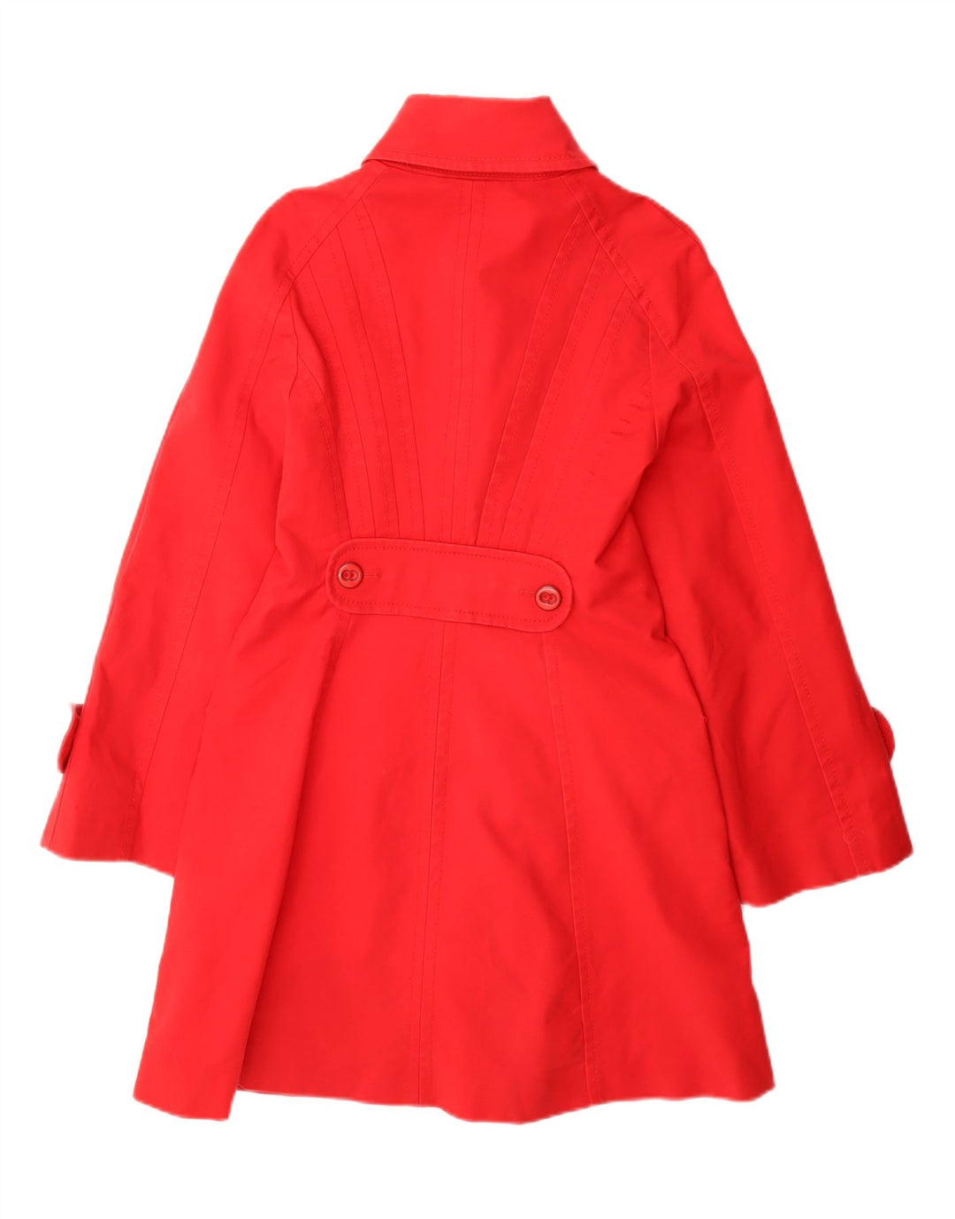 KAREN MILLEN Womens Overcoat UK 12 Medium Red Cotton