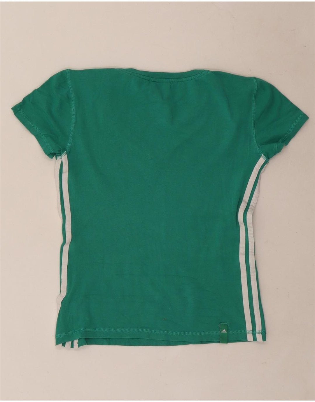 Adidas Dame T-Shirt Top UK 12 Medium Grøn Bomuld