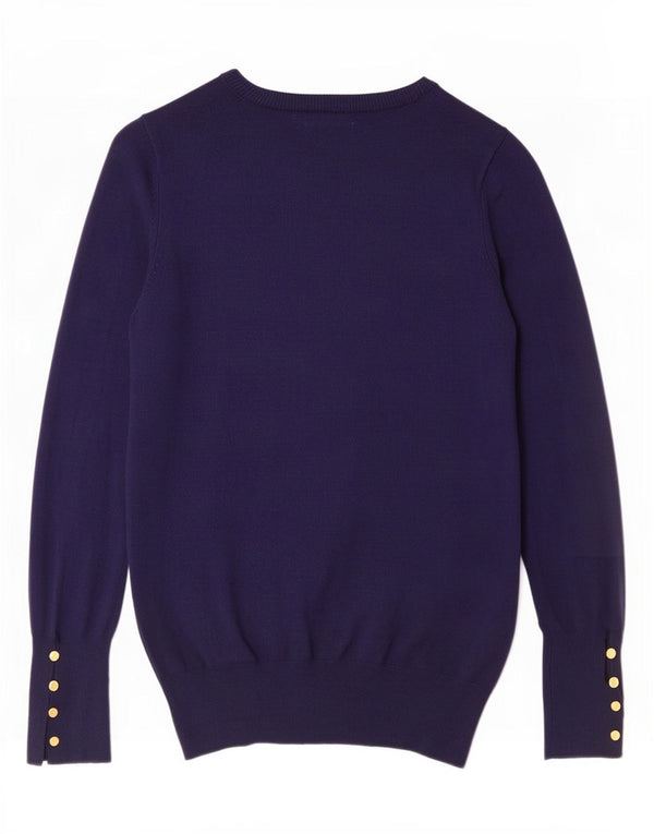 Zara Dame Cardigan Sweater UK 10 Small Navy Blue Viscose