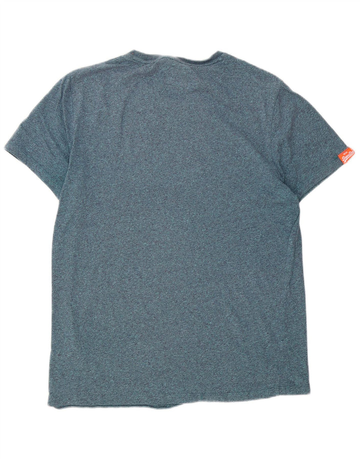Superdry T-shirt top til mænd, stor blå flækket