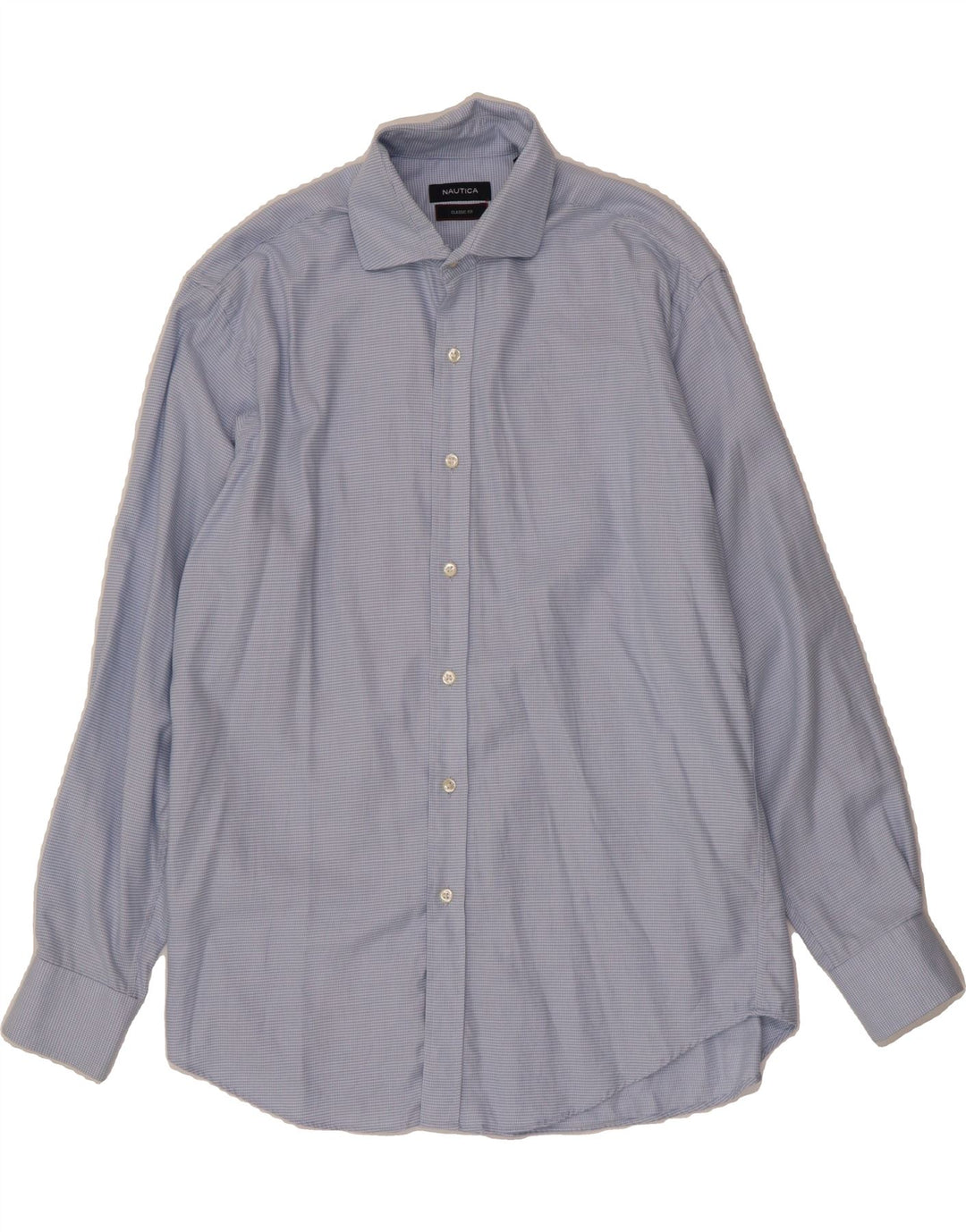 NAUTICA Mens Classic Fit Shirt Size 16 Large Blue Houndstooth Cotton Vintage Nautica and Second-Hand Nautica from Messina Hembry 
