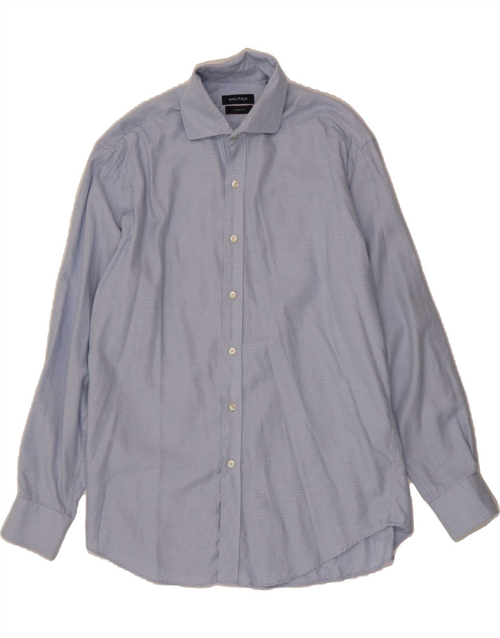 NAUTICA Mens Classic Fit Shirt Size 16 Large Blue Houndstooth Cotton Vintage Nautica and Second-Hand Nautica from Messina Hembry 