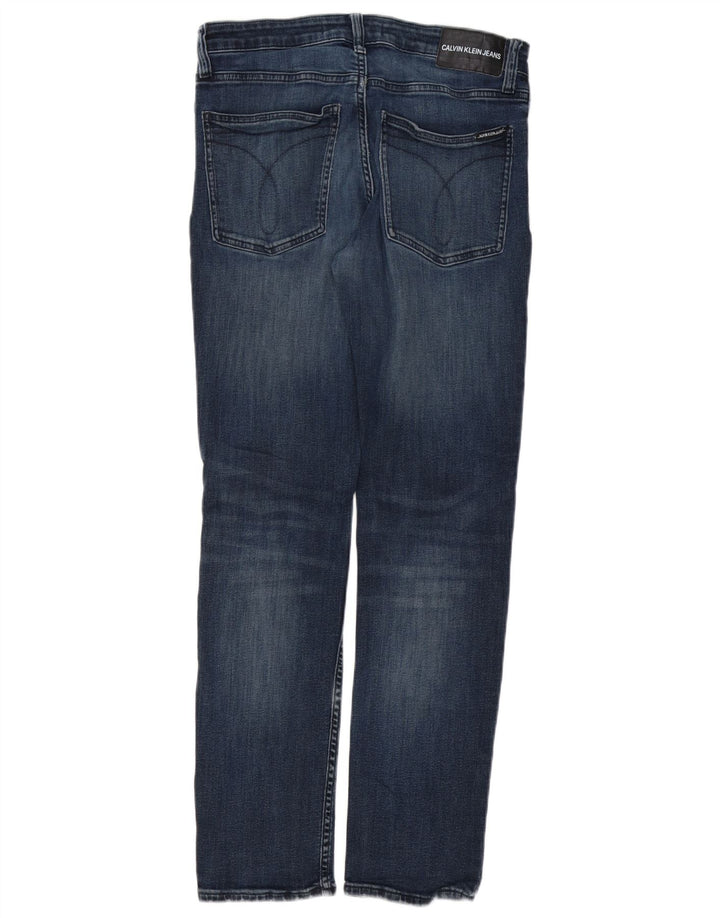 CALVIN KLEIN Herre Etroite Slim Jeans W31 L32 Blå Bomuld