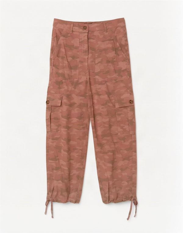 Marks & Spencer Dame Crop Cargo Bukser UK 6 XS W26 L23 Pink Camouflage