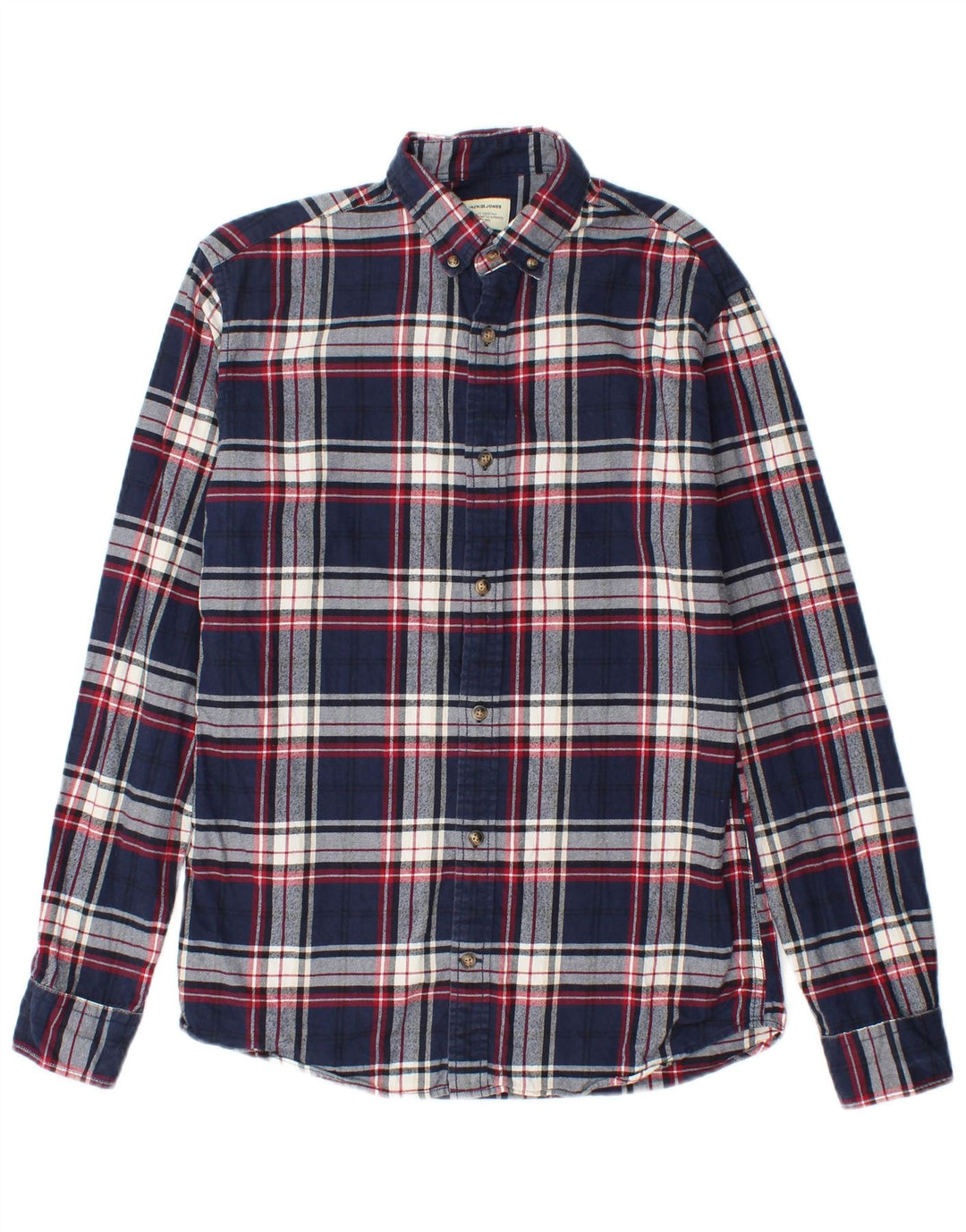 Jack & Jones herre flannelskjorte XS marineblå ternet bomuld