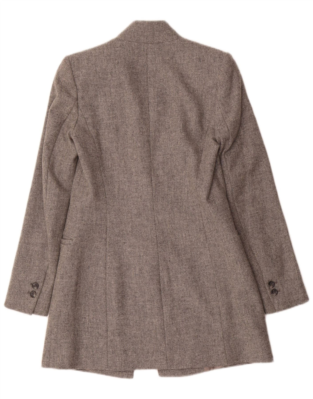 Zara Dame Longline Blazer Jacket UK 6 XS Grå Uld
