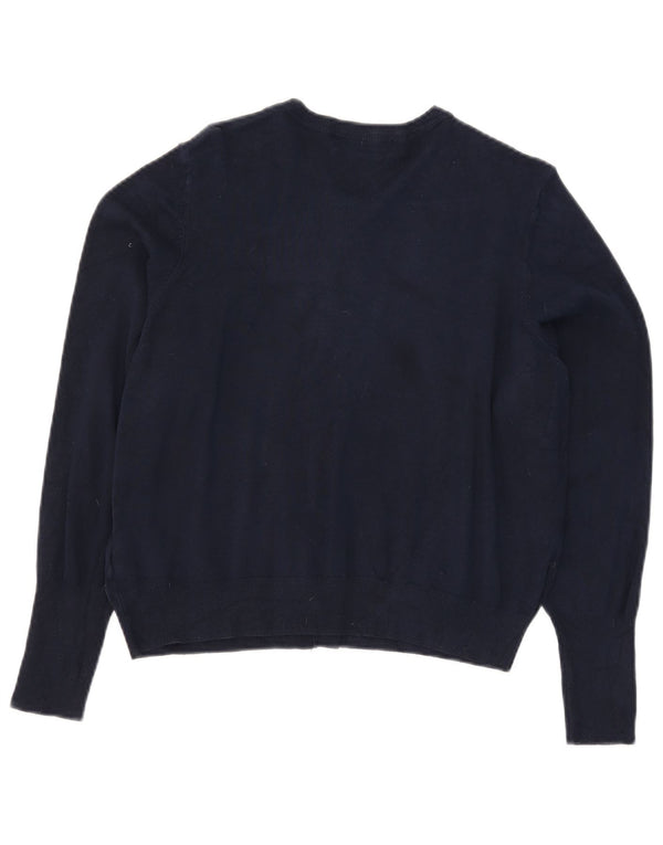 Marks & Spencer Dame Crop Cardigan Sweater UK 20 2XL Navy Blue Viscose