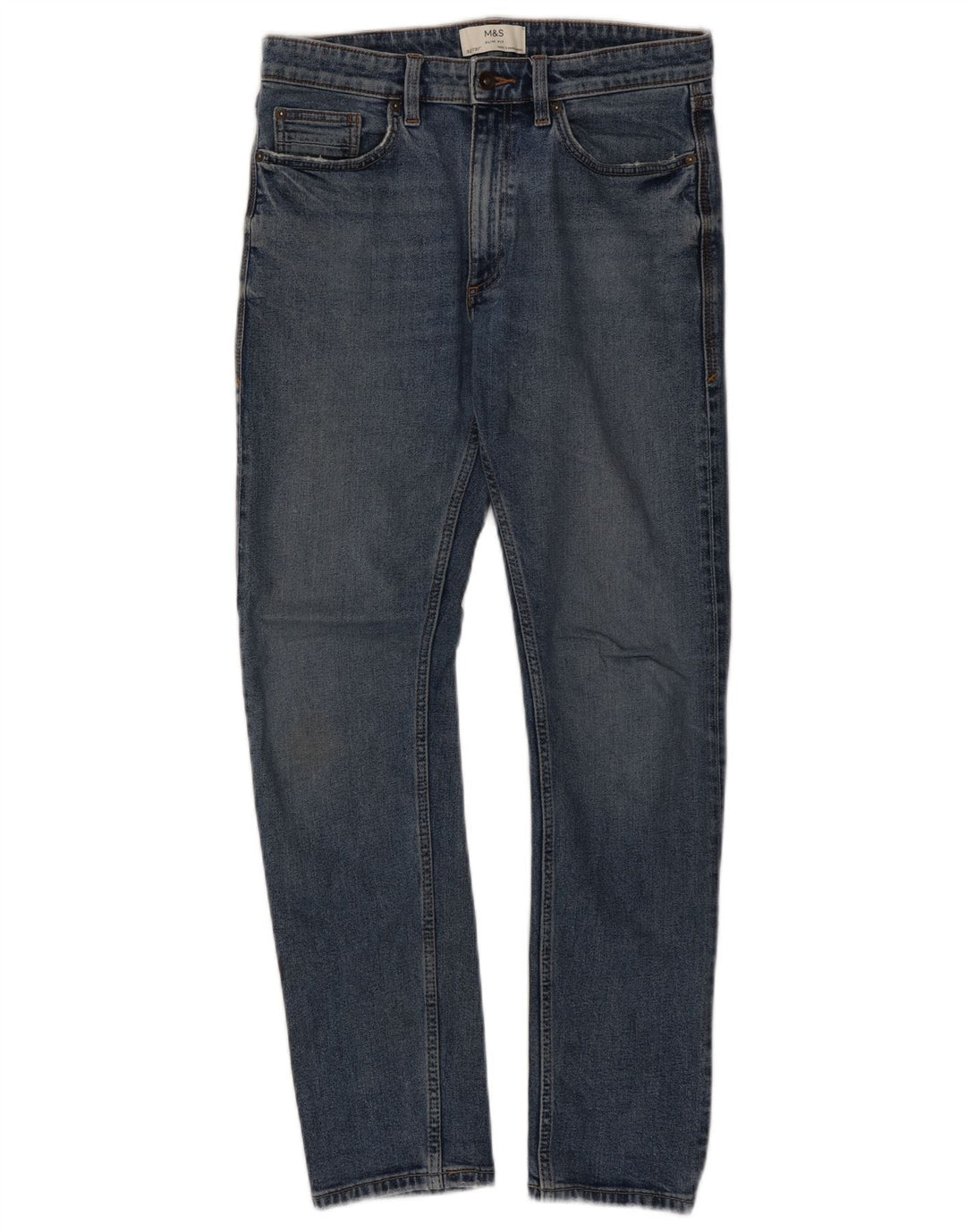 Marks & Spencer Herre Slim Jeans W32 L30 Blå Bomuld