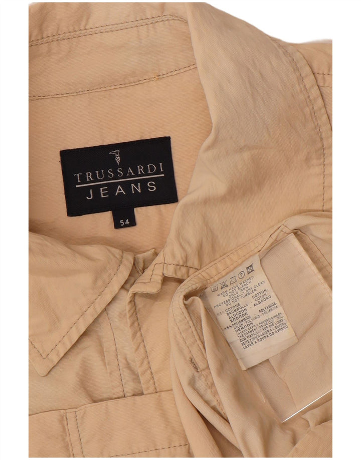 TRUSSARDI JEANS Herre Utility Jacket IT 54 2XL Beige Bomuld