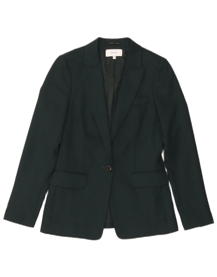 Reiss Dame 1 Knap Blazer Jacket UK 8 Lille Grøn